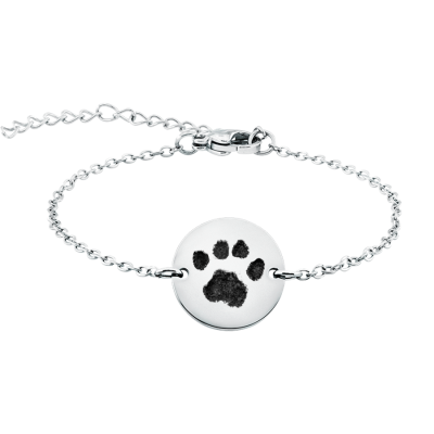 Personalised Engraved Paw-Print Bracelet with...