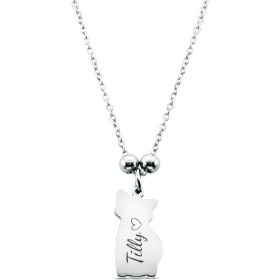 Personalised Engraved Cat Lovers Necklace