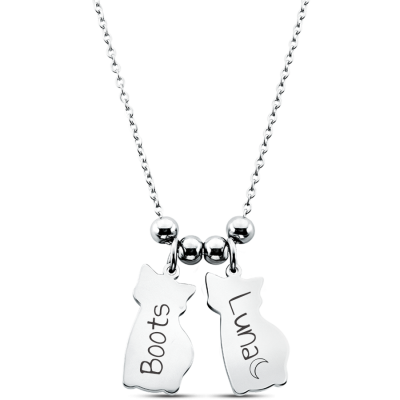 Personalised Engraved Multi-Cat Name Necklace