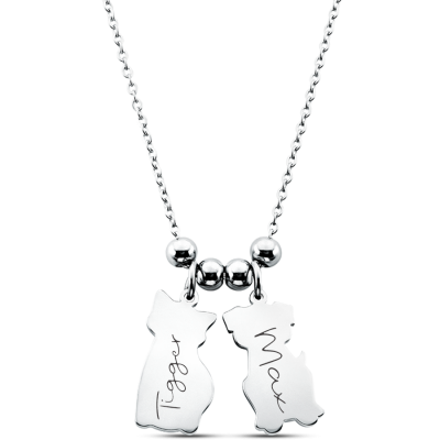 Personalised Engraved Cat and Dog Pet Necklace