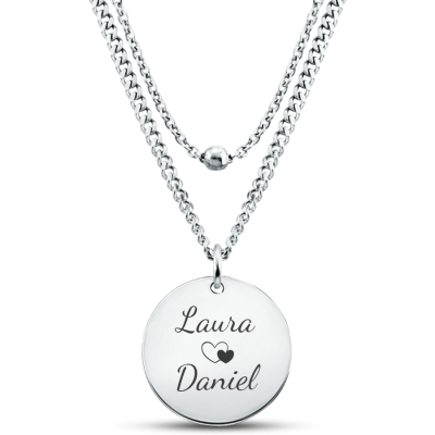 Personalised Engraved Circle Necklace with...