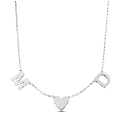 Minimalist Heart Necklace with Initials