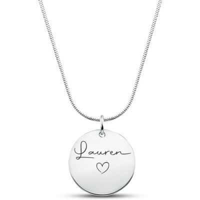 Personalised Engraved Circle Necklace with...