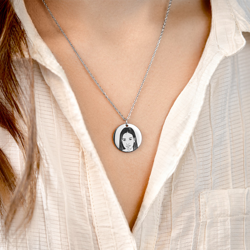 Personalised Engraved Picture-to-Drawing Necklace