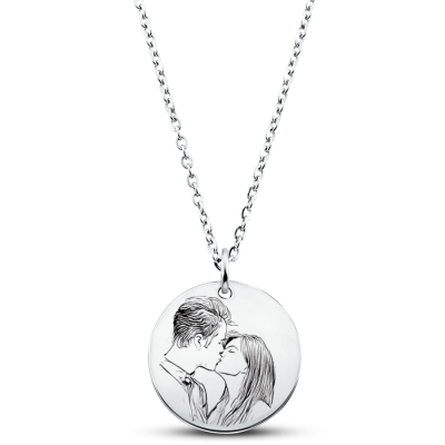 Personalised Engraved Picture-to-Drawing Necklace