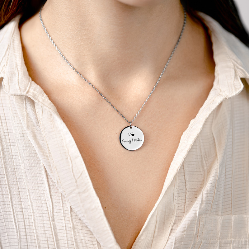 Personalised Engraved Classic Circle Necklace