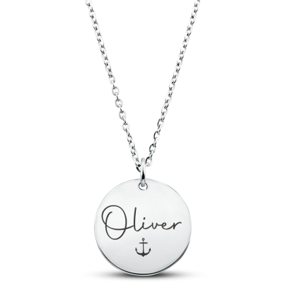 Personalised Engraved Classic Circle Necklace