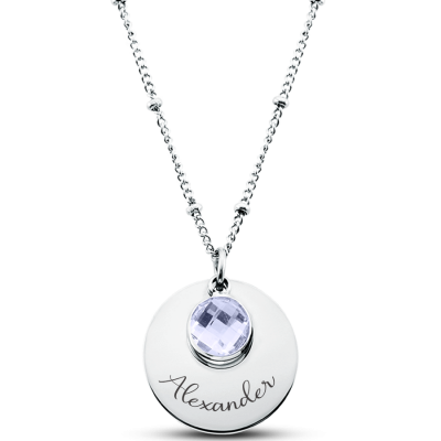 Personalised Engraved Circle Necklace with...