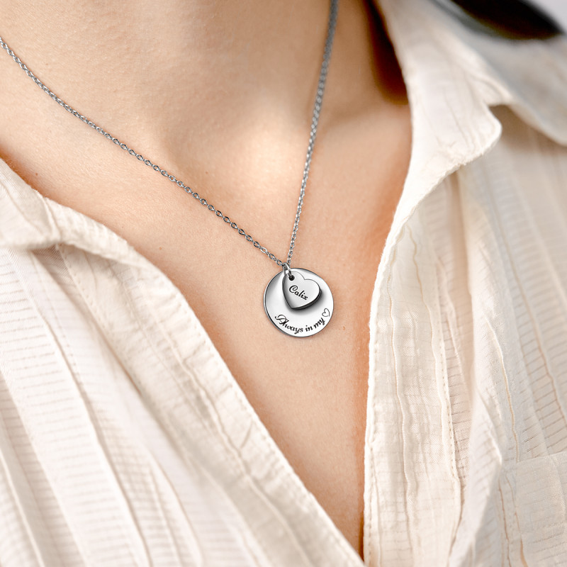 Personalised Engraved Mini-Heart Charm Necklace