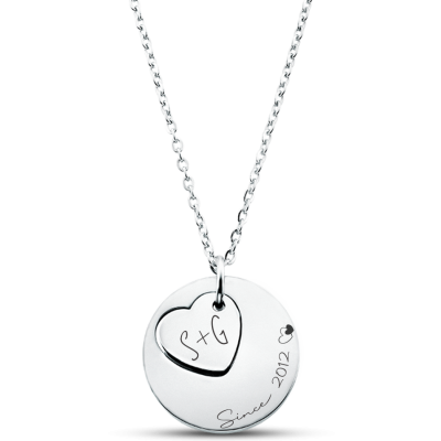 Personalised Engraved Mini-Heart Charm Necklace