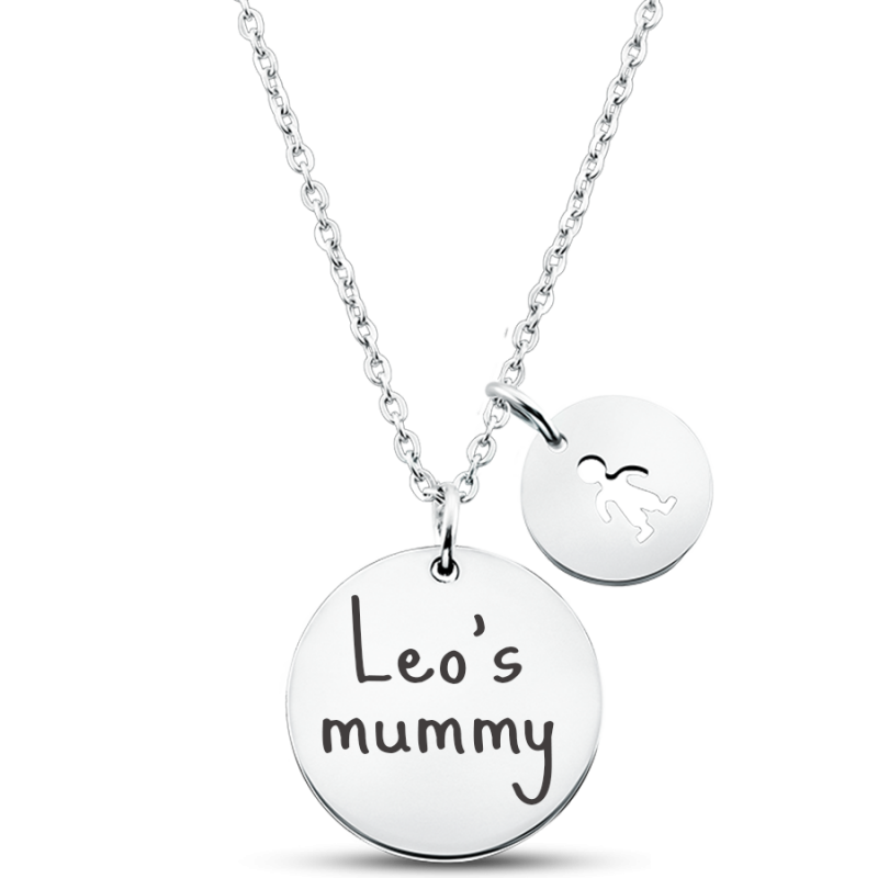 Personalised Engraved Necklace with Boy Charm