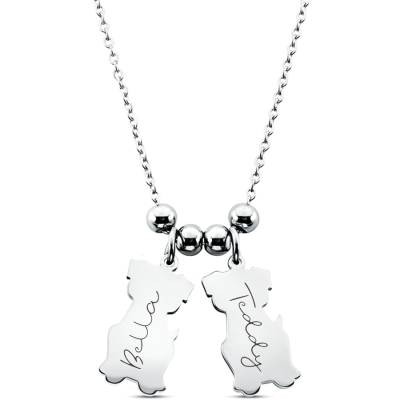 Personalised Engraved Necklace with Multiple Dogs