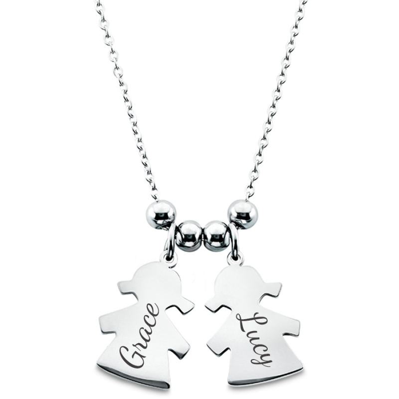 Personalised Engraved Necklace with Daughters' Name