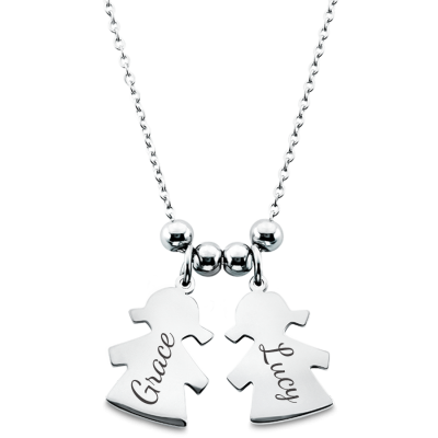 Personalised Engraved Necklace with Daughters'...