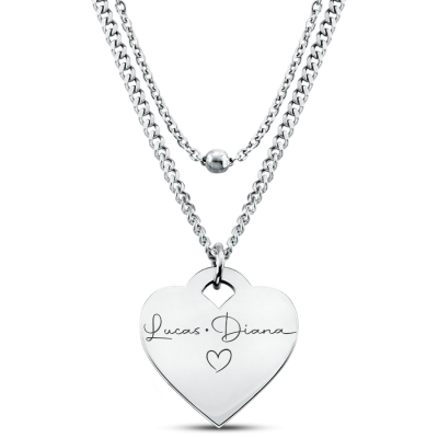 Personalised Engraved Heart Necklace with...