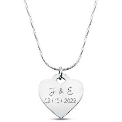 Personalised Engraved Heart Necklace with...