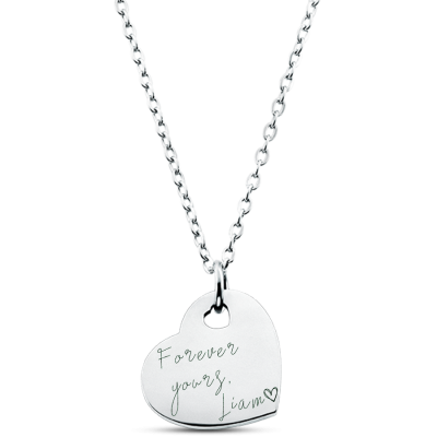 Personalised Engraved Heart Necklace with...