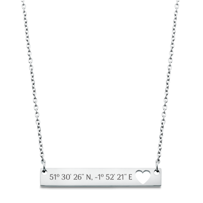 Personalised Engraved Coordinates Necklace