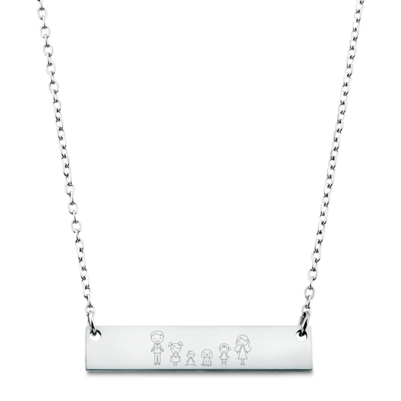 Personalised Engraved Family Plate Necklace