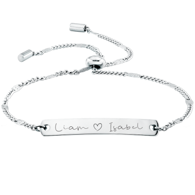 Personalised Engraved Plate Bracelet with...