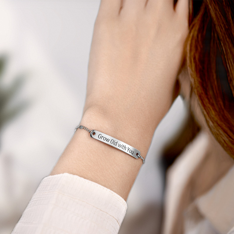 Personalised Engraved Bracelet with Inspiring Quote