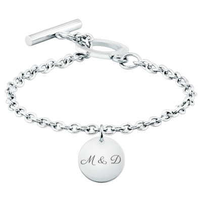 Personalised Engraved Luxury Circle Bracelet