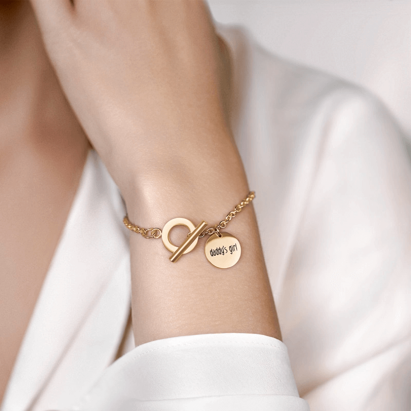 Personalised Engraved Luxury Circle Bracelet