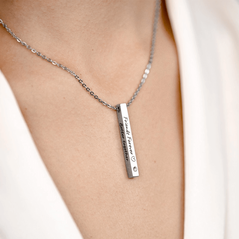 Personalised Engraved Four-Sided Necklace