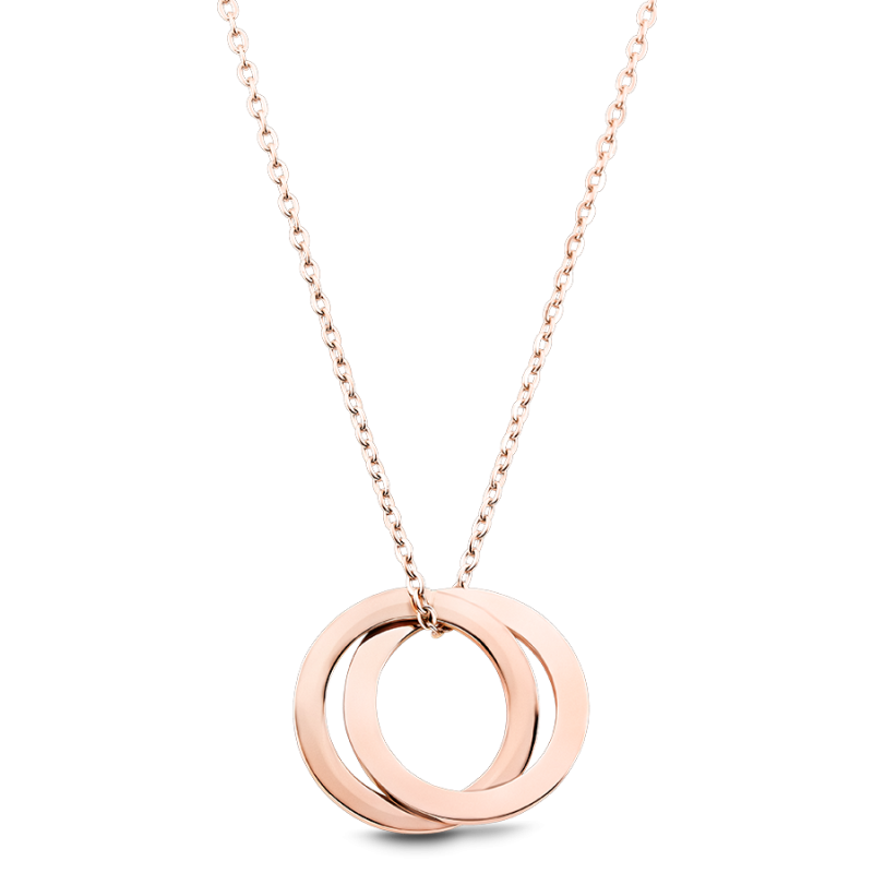 Personalised Eternity Necklace with 2 Rings - Rosegold - 61