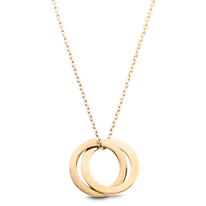 Personalised Eternity Necklace with 2 Rings - Gold - 62