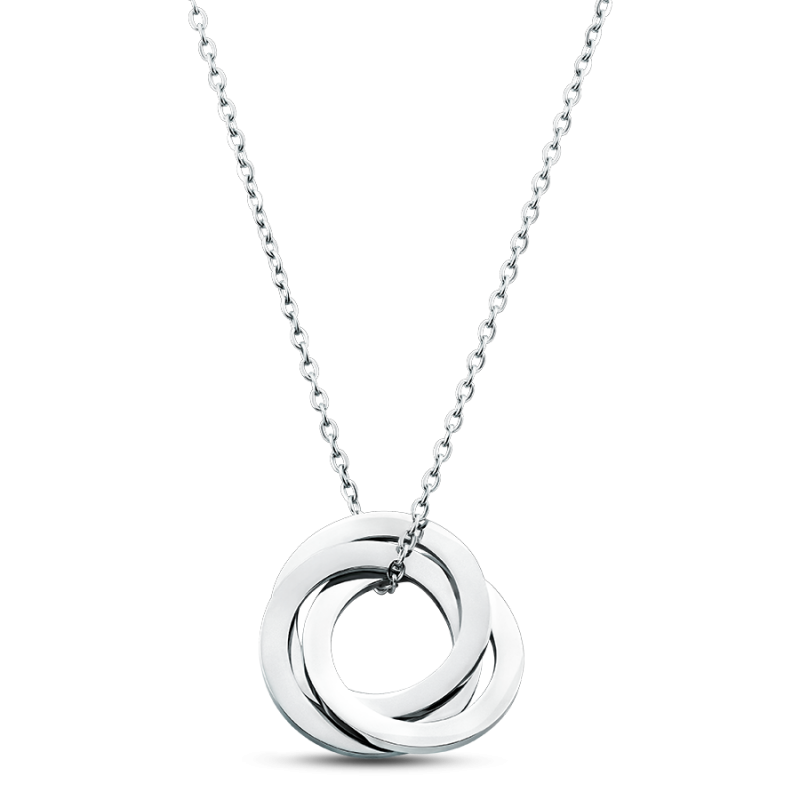 Personalised Eternity Necklace with 3 Rings - Silver - 60