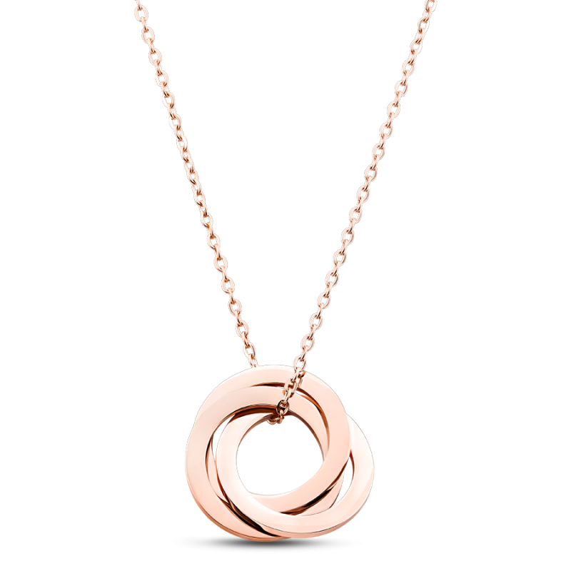 Personalised Eternity Necklace with 3 Rings - Rosegold - 61