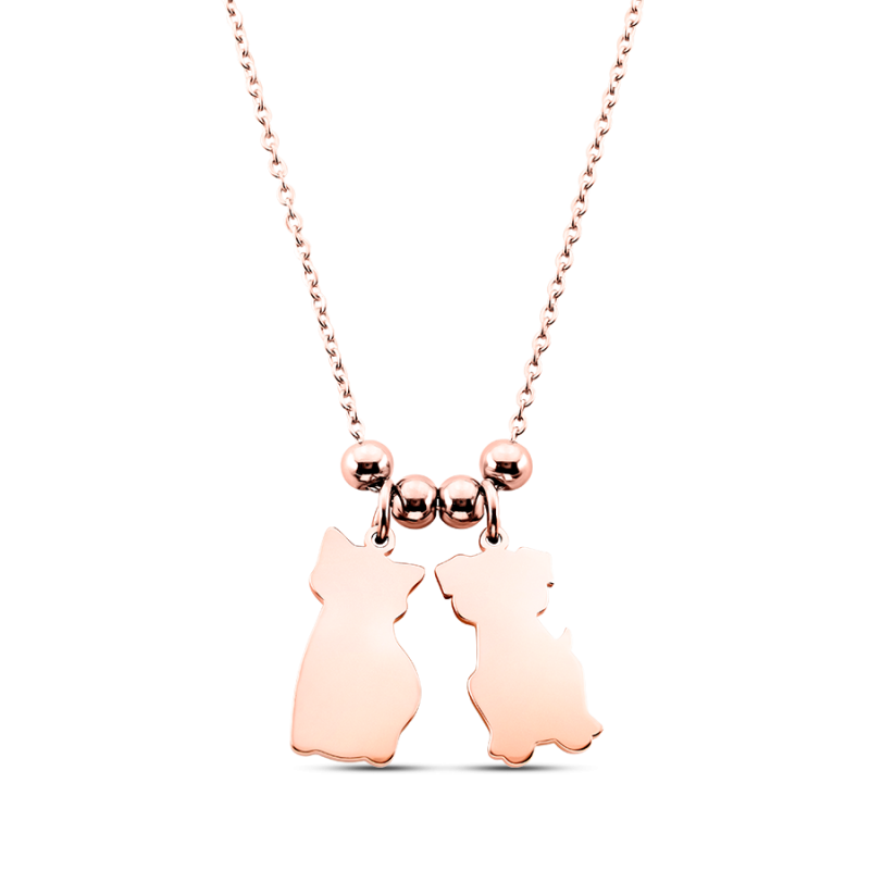 Personalised Cat & Dog Necklace - Rosegold - 61