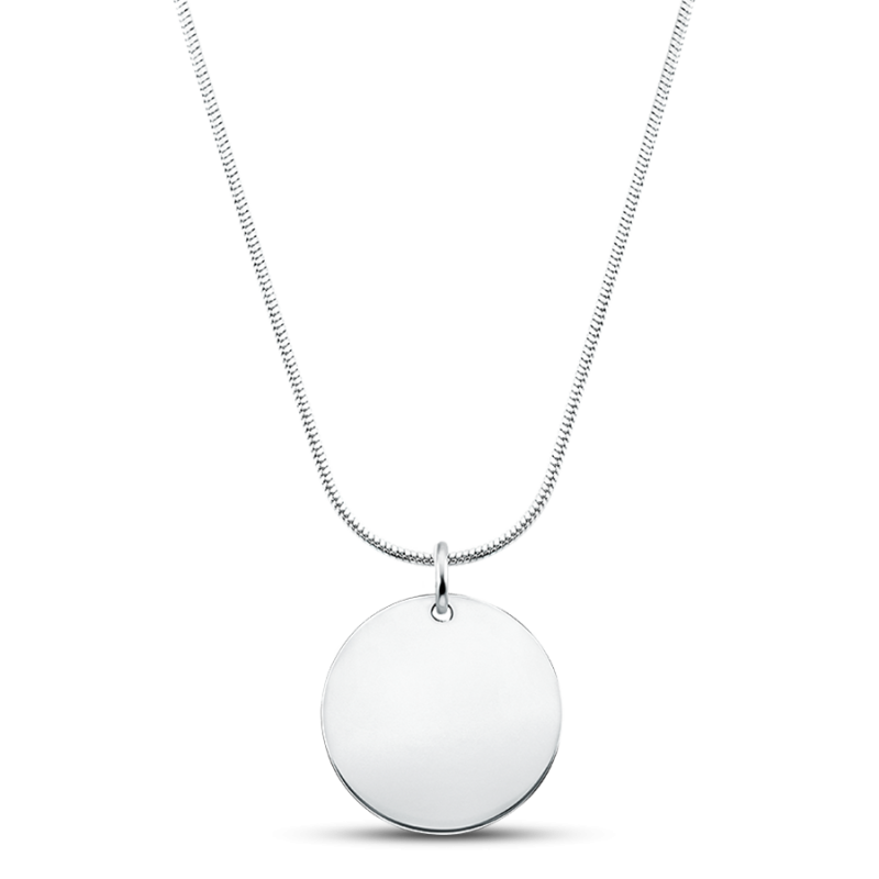 Personalised Circle Necklace With Luxury Chain - Silver - 60