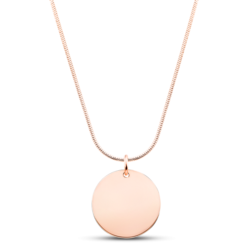 Personalised Circle Necklace With Luxury Chain - Rosegold - 61