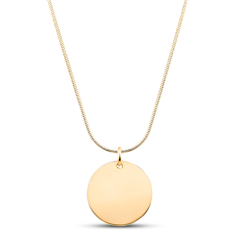 Personalised Circle Necklace With Luxury Chain - Gold - 62