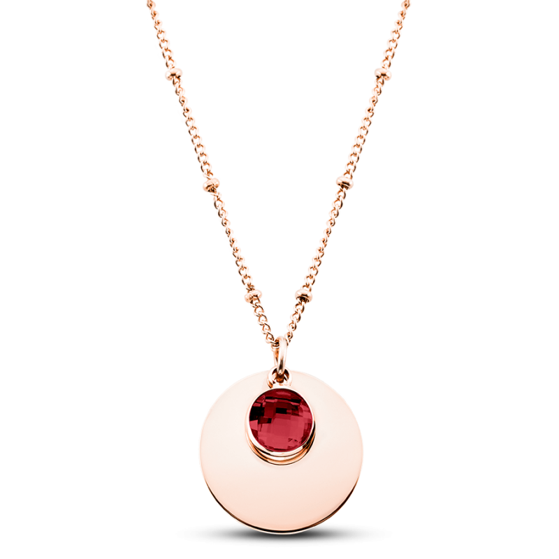 Personalised Circle & Birthstone Necklace - Rosegold - 61