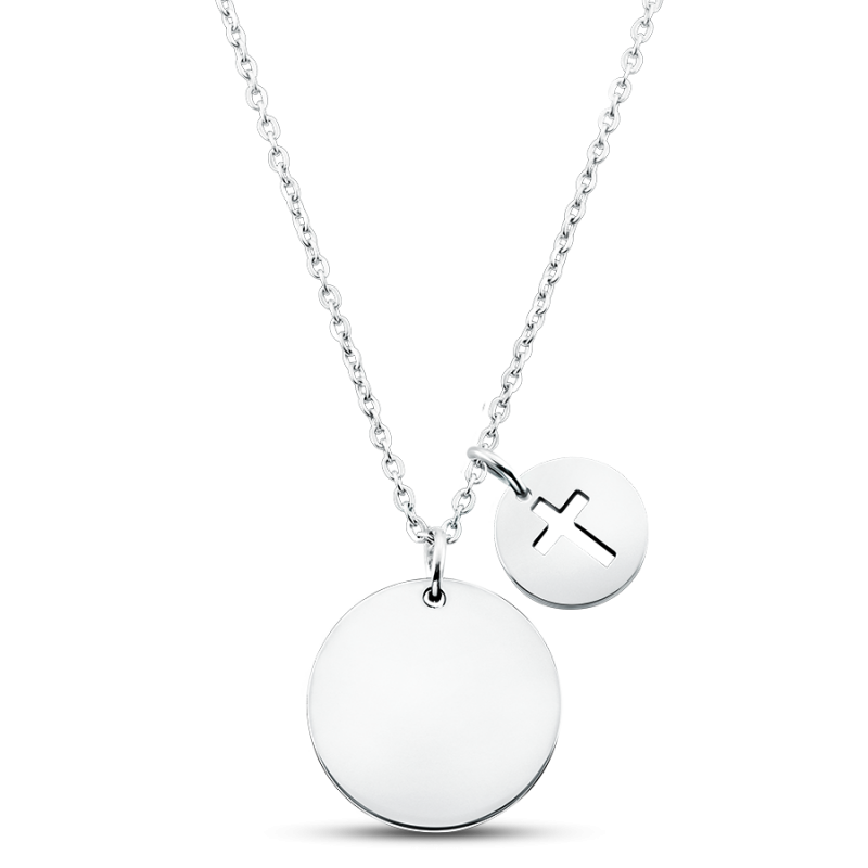 Personalised Cross Necklace - Silver - 60