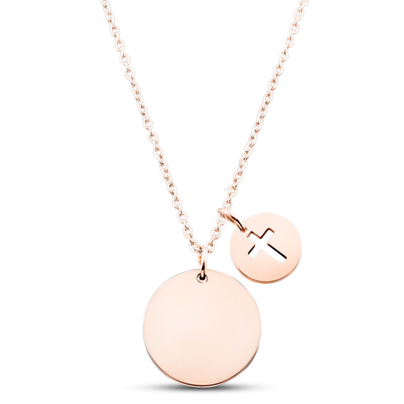 Personalised Cross Necklace - Rosegold - 61