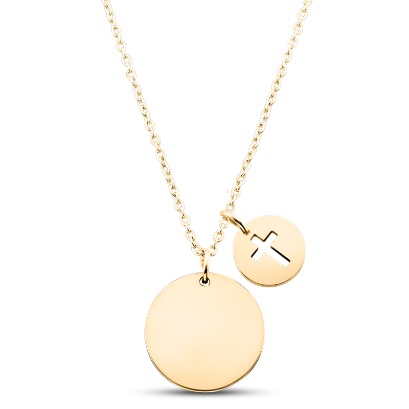 Personalised Cross Necklace - Gold - 62