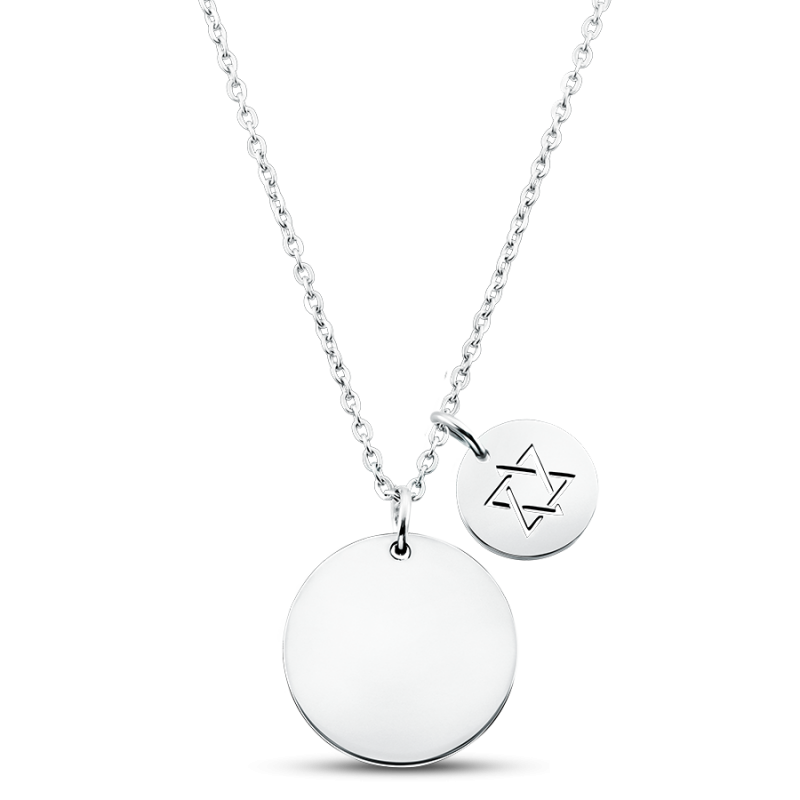 Personalised Star of David Necklace - Silver - 60