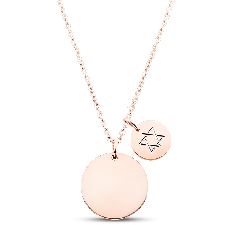 Personalised Star of David Necklace - Rosegold - 61