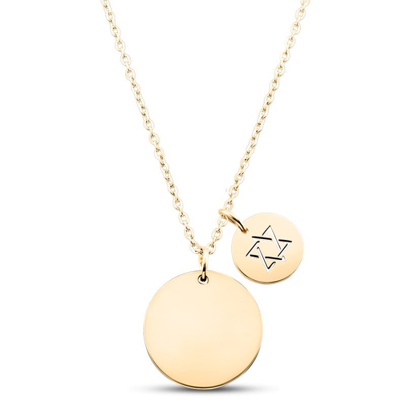 Personalised Star of David Necklace - Gold - 62