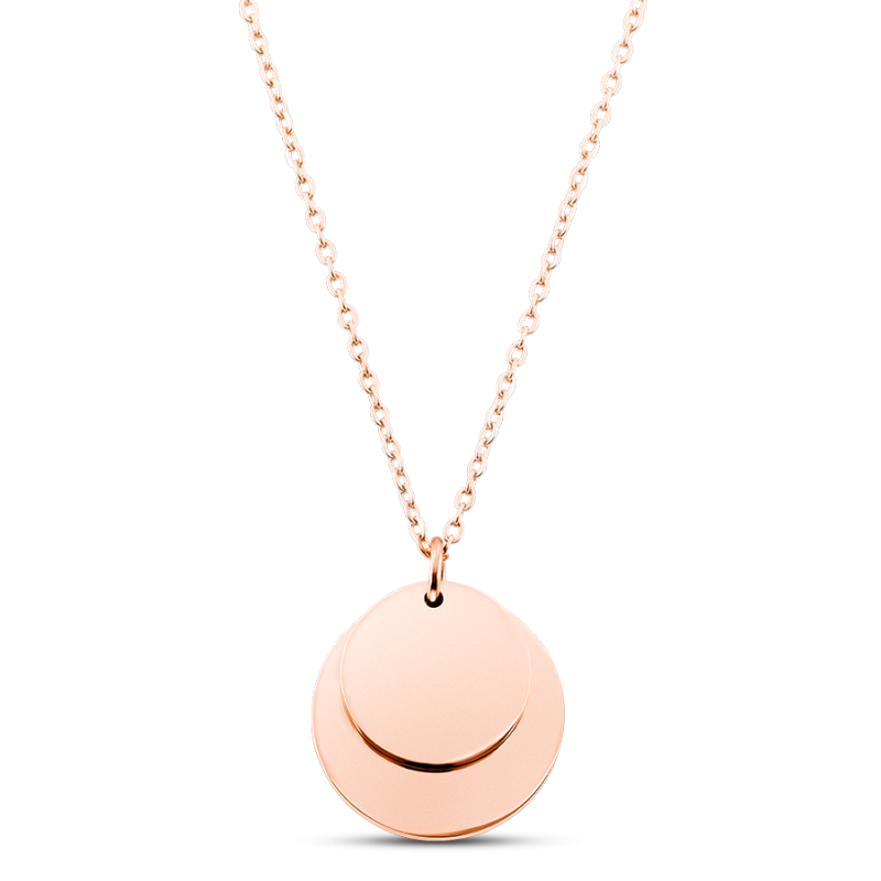 Personalised Double Circles Necklace - Rosegold - 61