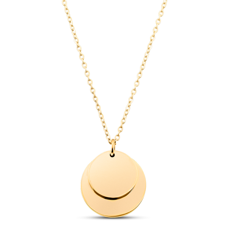 Personalised Double Circles Necklace - Gold - 62