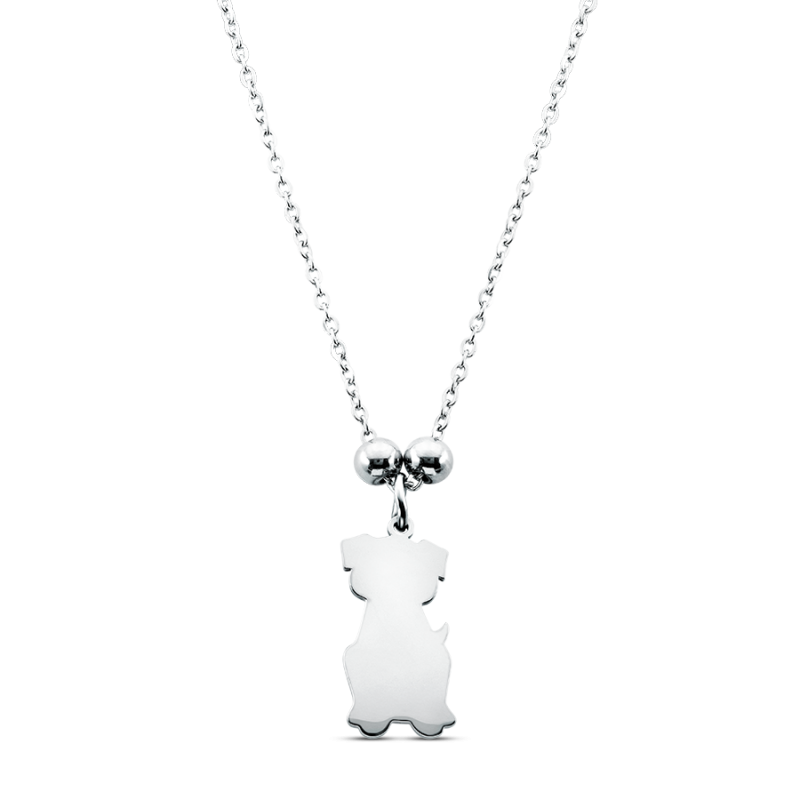 Personalised Dog Necklace - Silver - 60