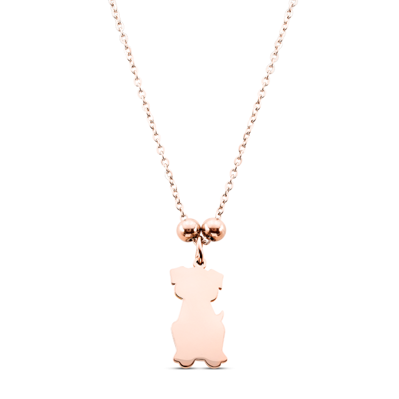 Personalised Dog Necklace - Rosegold - 61