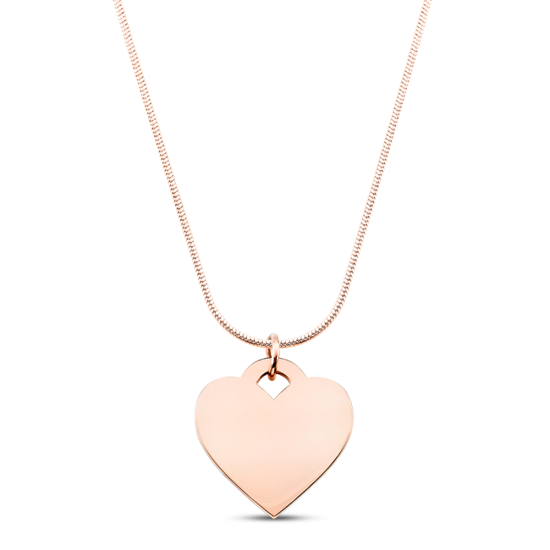 Heart Necklace with Luxury Chain - Rosegold - 61