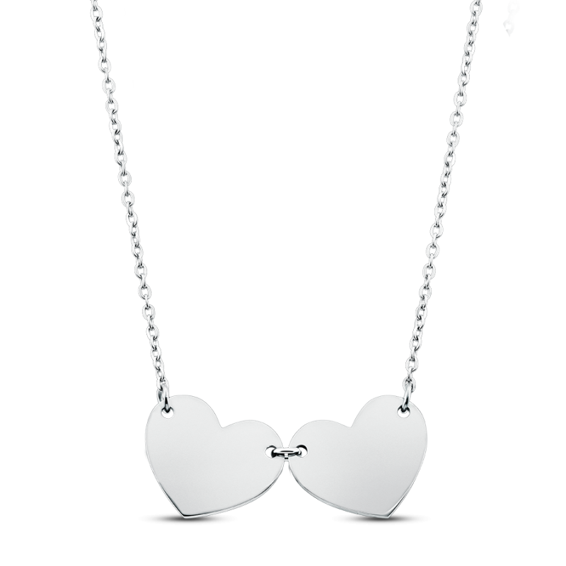 Name Hearts Necklace - Silver - 60