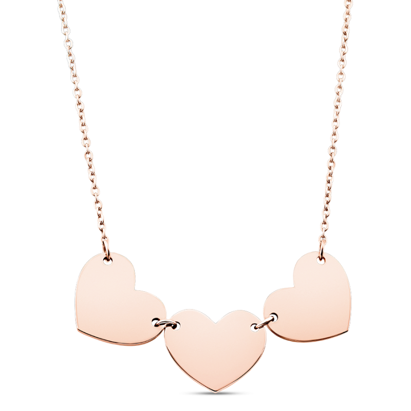 Name Hearts Necklace - Rosegold - 61